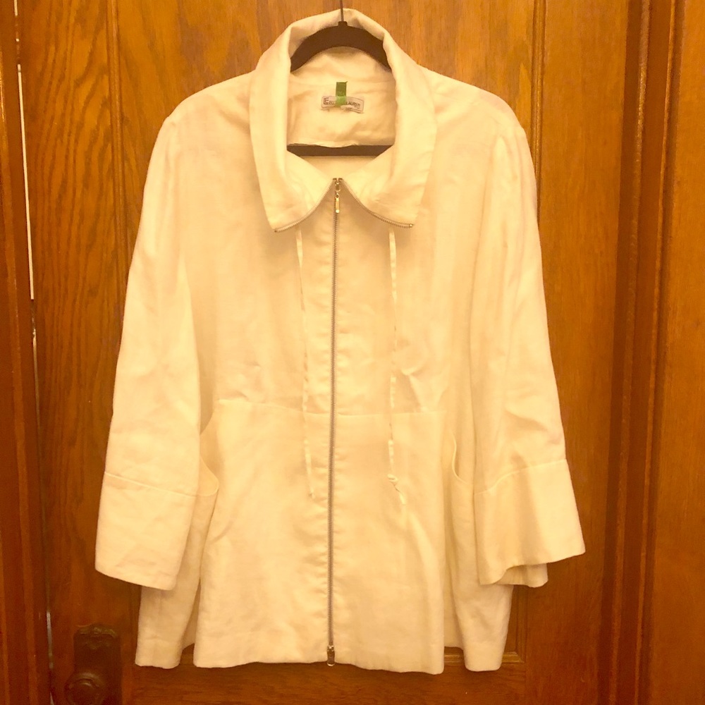 Vintage linen white coat